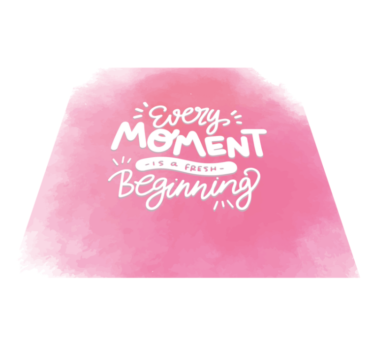 Pink watercolor positive quote square vinyl rug - TenStickers