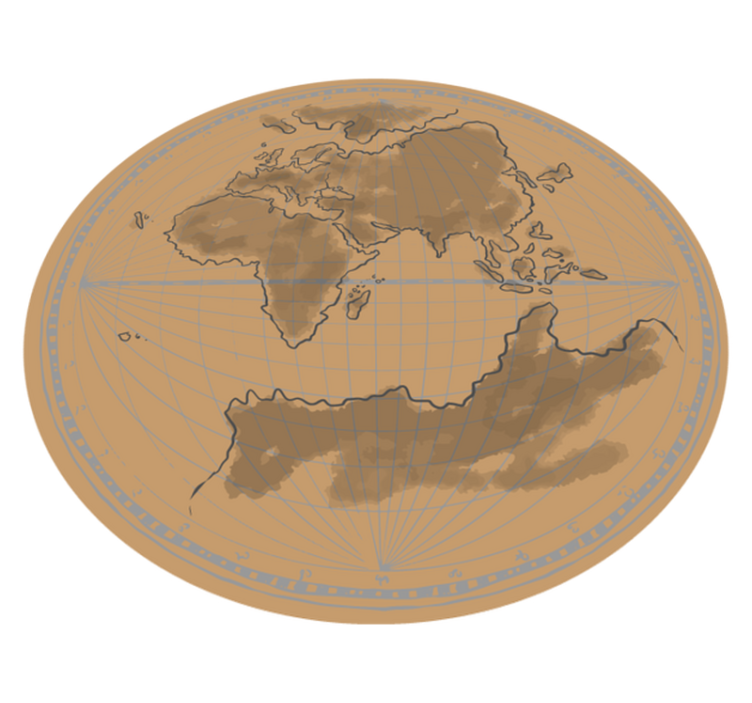 Global Map Contour world map vinyl rug - TenStickers