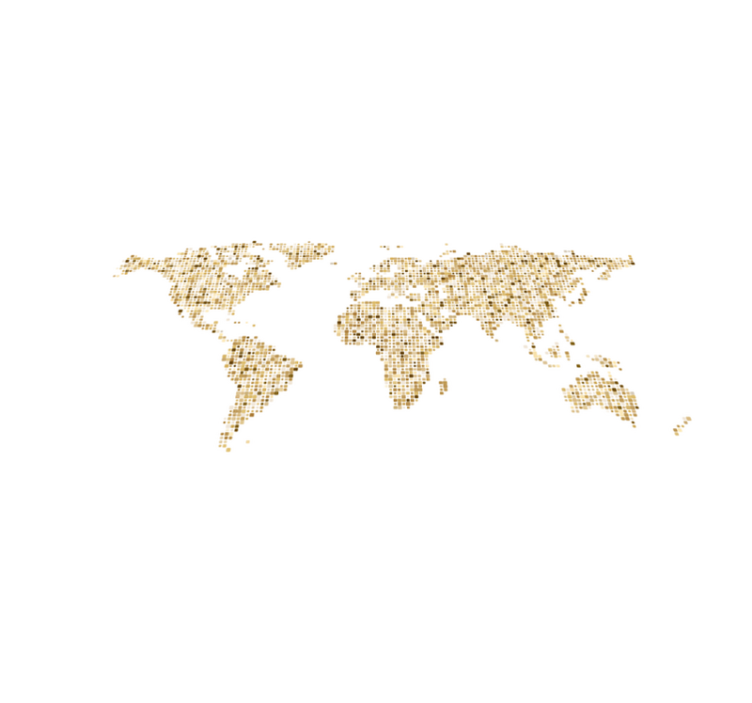 Golden continents with white background map rug - TenStickers