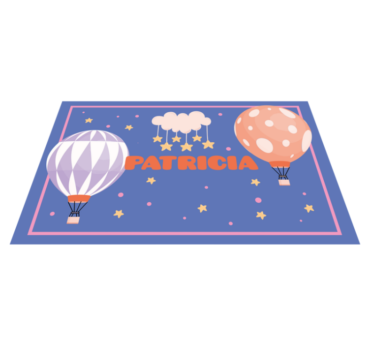 Ballooning Adventures custom vinyl rug - TenStickers