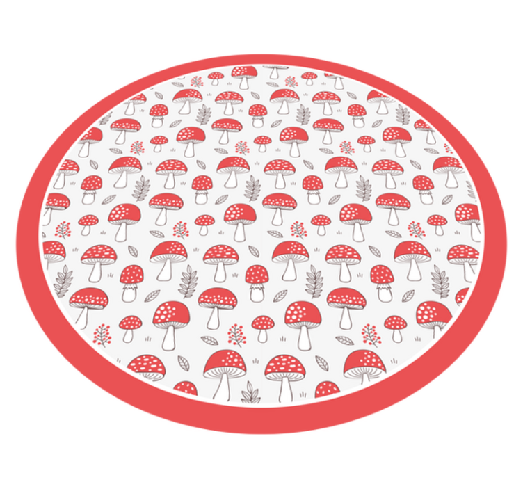 Red mushroom lovely pattern kitchen floor tiles - TenStickers