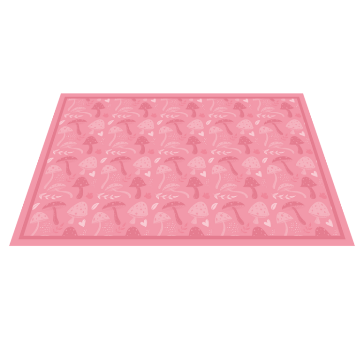 Pink mushroom pattern kitchen floor tiles - TenStickers