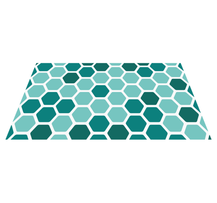Turquoise hexagons pattern geometric rugs - TenStickers