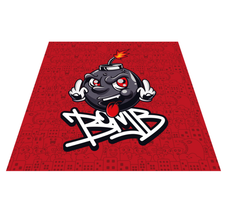 Swag baby bomb graffiti cartoon modern rug - TenStickers