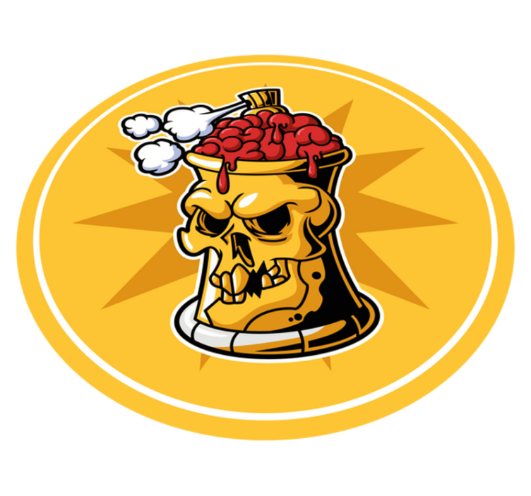 Skull Brain Bowl teenager vinyl rug - TenStickers