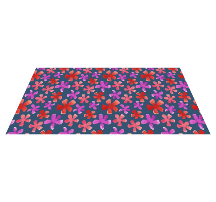 Purple and red patterns flower vinyl rug - TenStickers