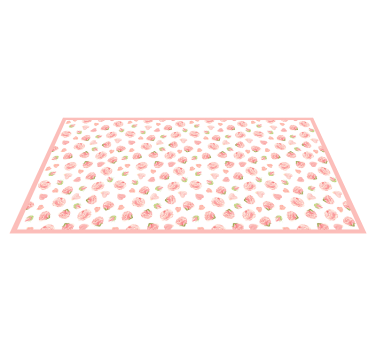 Watercolor roses in pink floral rug - TenStickers