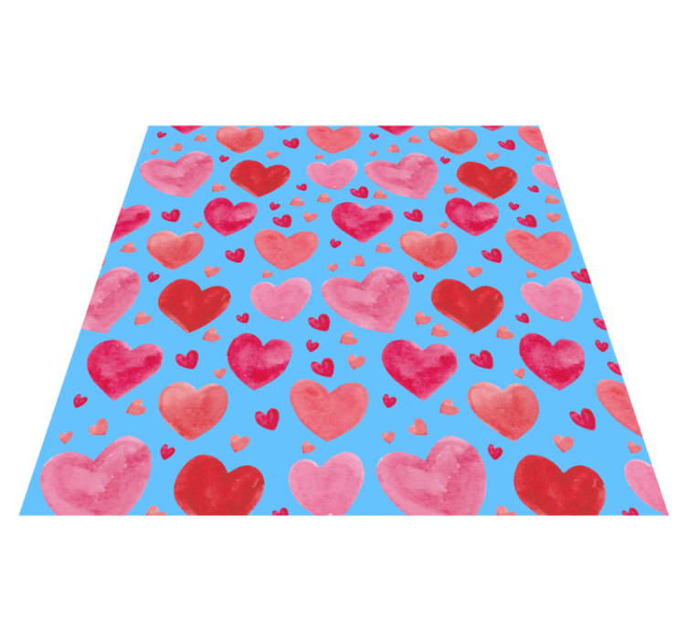 Vibrant Heart Motif teenager vinyl rug - TenStickers