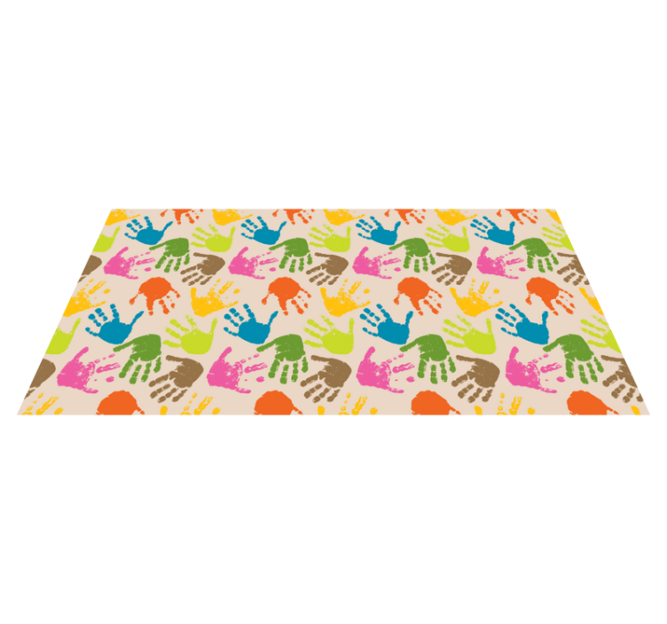 Colorful handprints kids vinyl rug - TenStickers