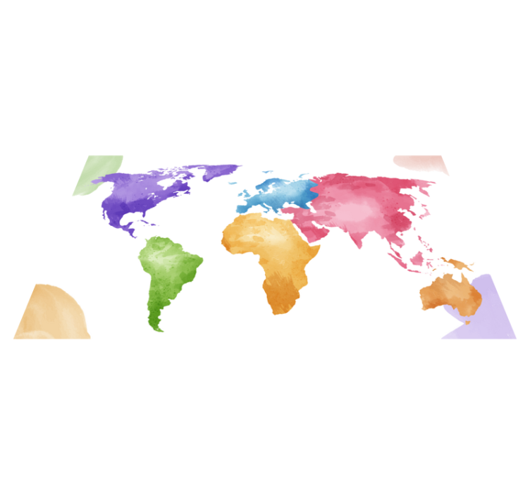 Colorful watercolor worldmap rug - TenStickers