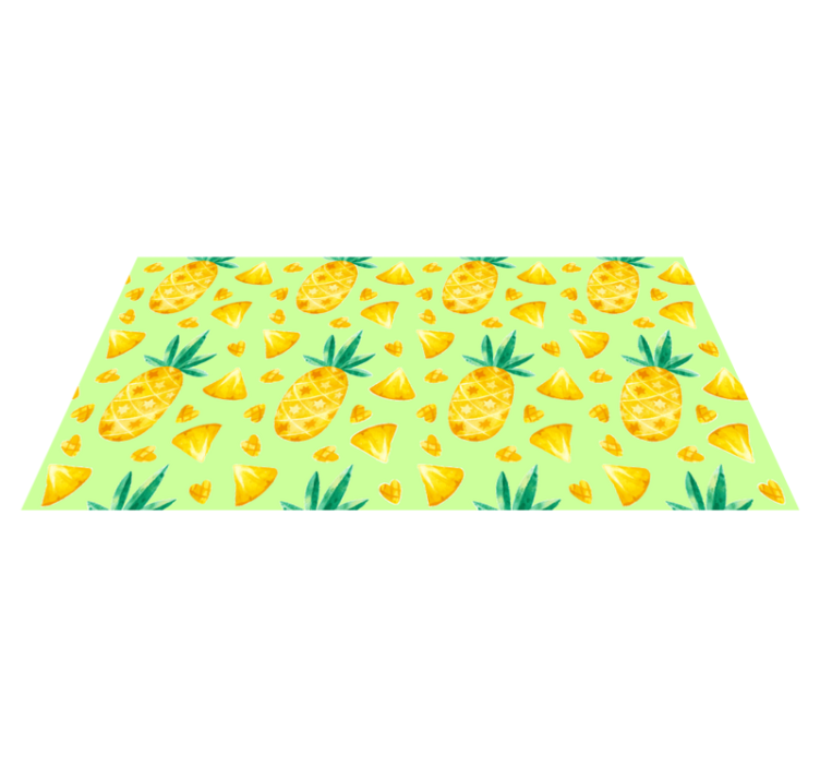 Pineapple green motif kitchen vinyl rug - TenStickers