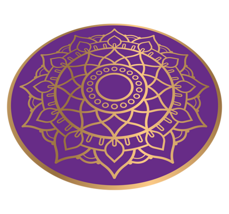 Purple and golden motif mandala vinyl rug - TenStickers