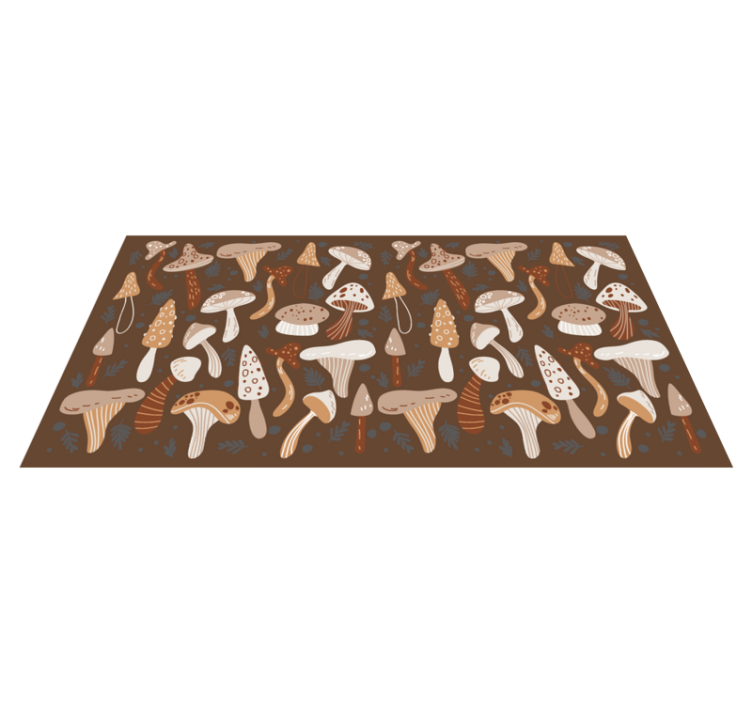 Brown mushroom pattern floral rug - TenStickers