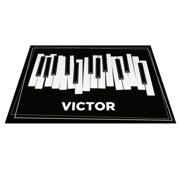 Piano Keyboard Personalized custom vinyl rug - TenStickers