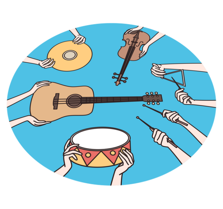Musical Hands Motif vinyl rug - TenStickers
