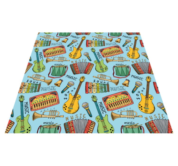 Vinyl rug with joyful music instruments design - TenStickers