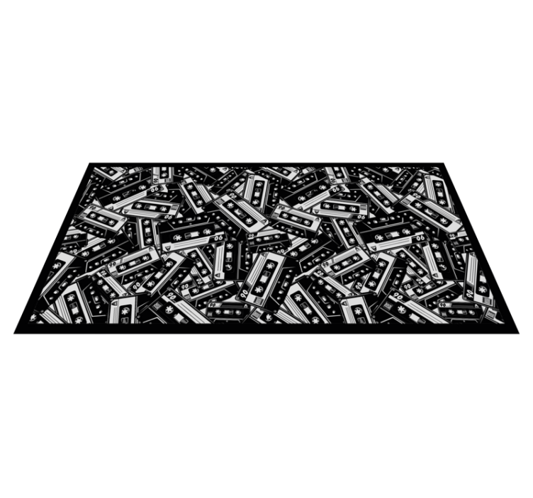 Cassette tape pattern rectangular rug - TenStickers