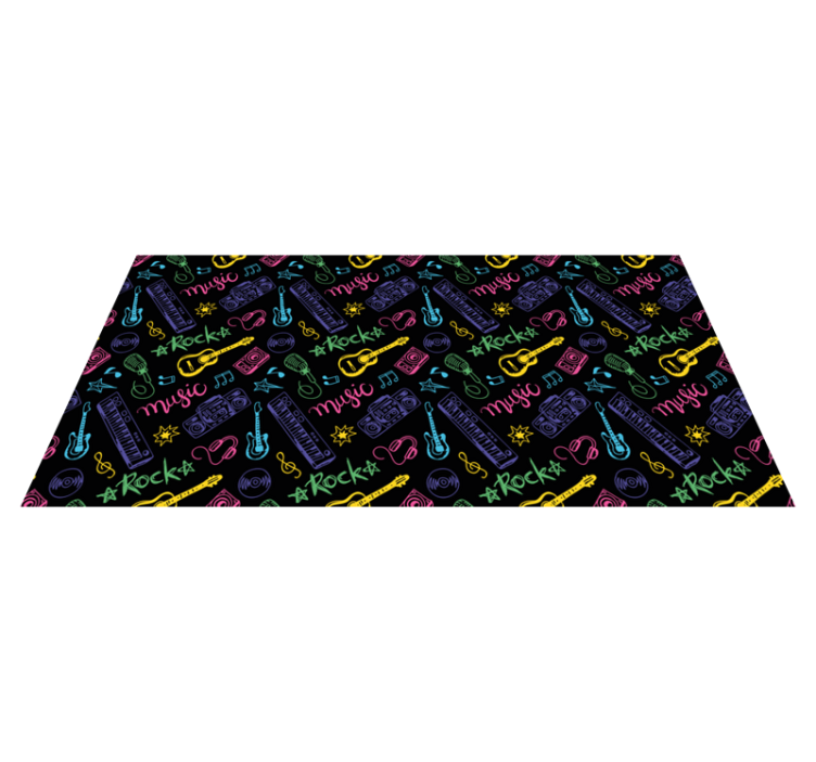 Rock Music Pattern vinyl rug - TenStickers