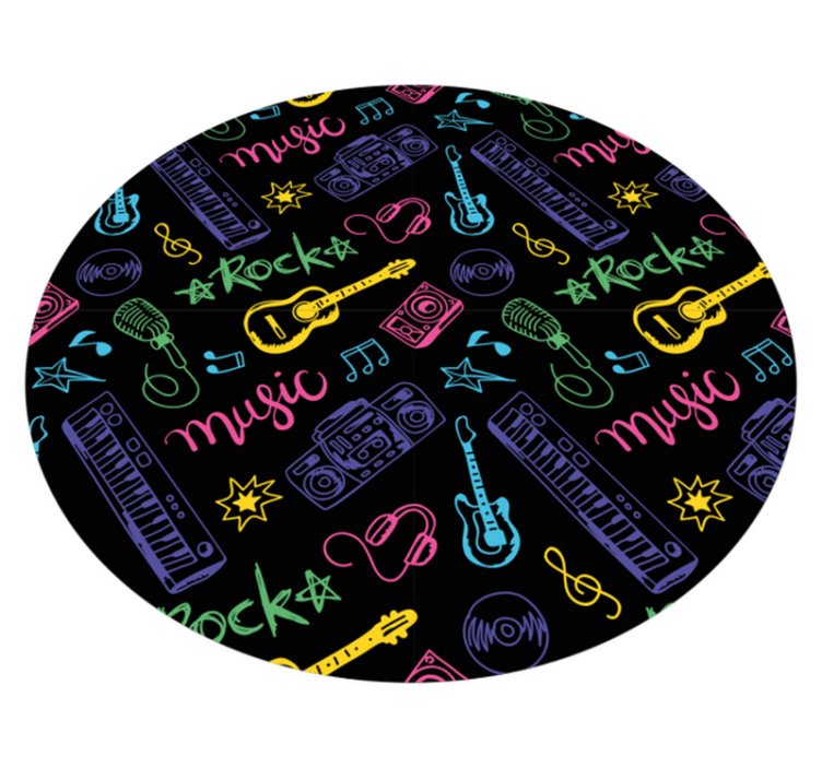 Musical Icons Pattern teenager vinyl rug - TenStickers