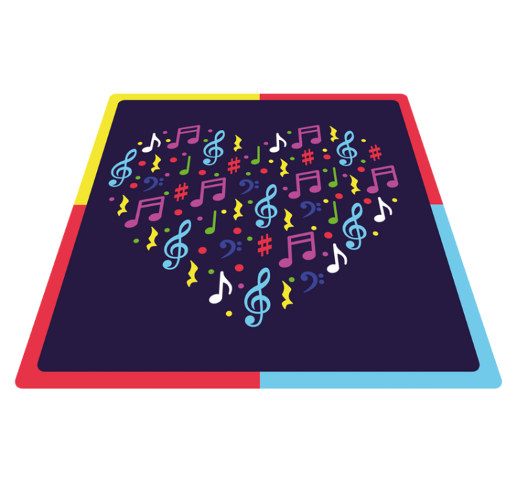 Musical Notes Heart teenager vinyl rug - TenStickers