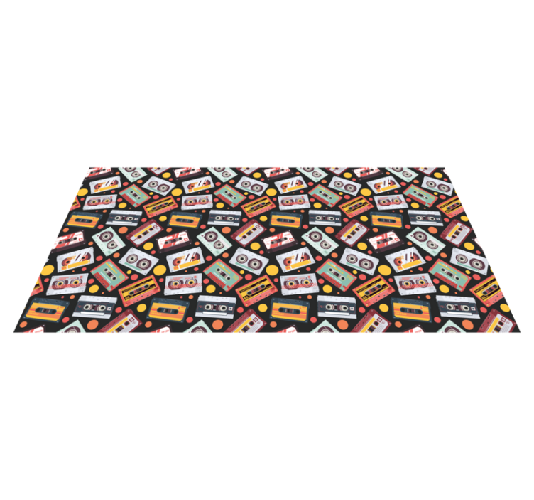 Vinyl rug vintage audio cassettes design - TenStickers