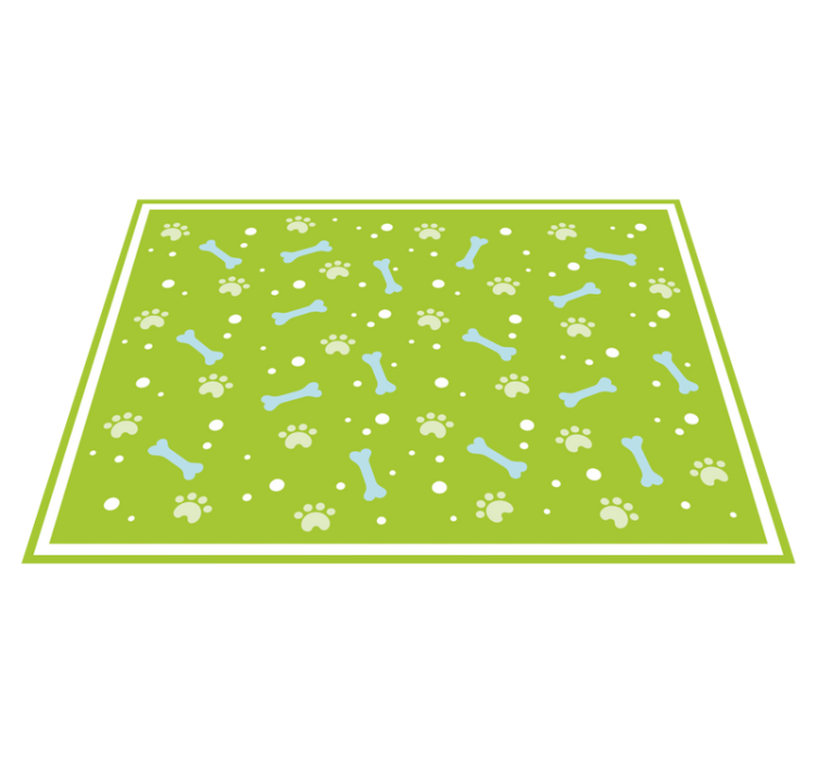Amazing blue and green dog paws animal rug - TenStickers