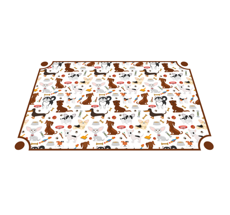 Cute canine companions animal vinyl rug - TenStickers