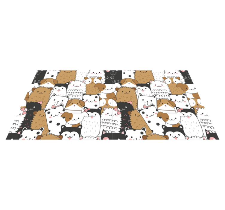 Adorable animal faces animal vinyl rug - TenStickers