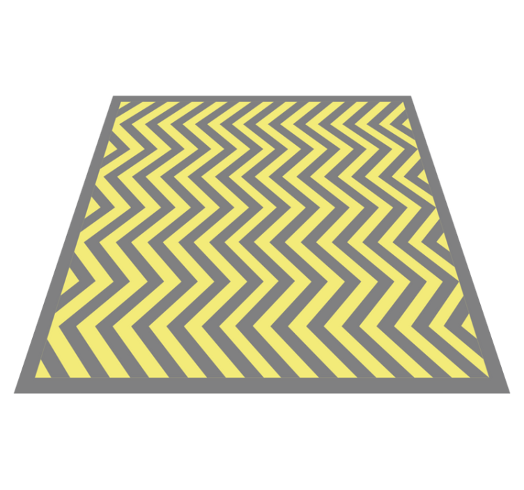 Stripes vinyl rug in yellow and grey chevron - TenStickers