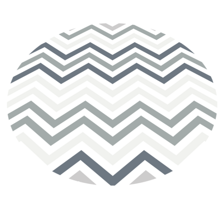 Zig zag gray lines nordic pattern circular rug - TenStickers