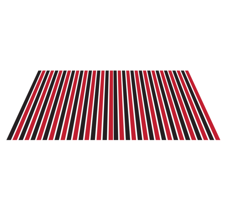 Black and red lines pattern rectangular rug - TenStickers
