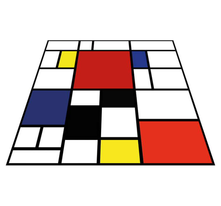 Modern vinyl rug in bright geometric design - TenStickers