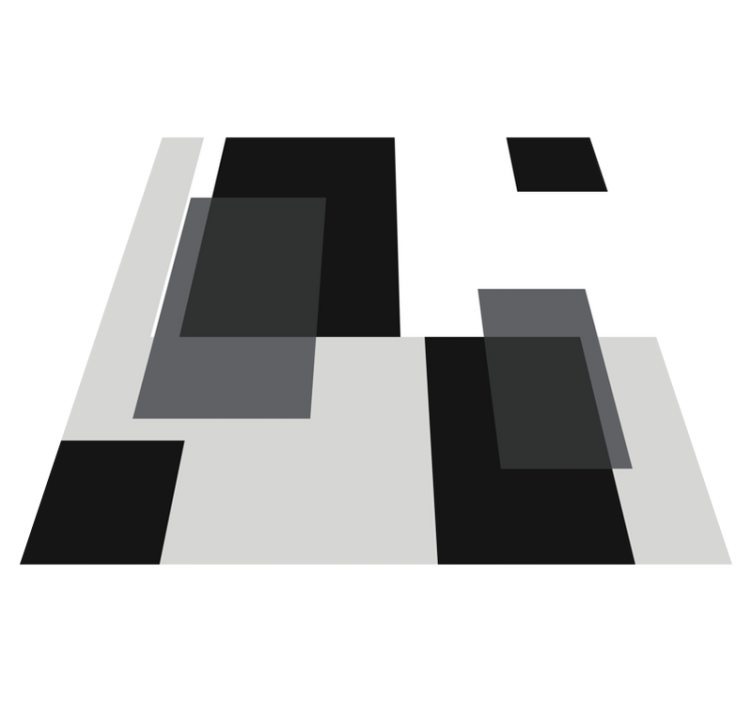 Monochrome Square Layout minimalist vinyl rug - TenStickers