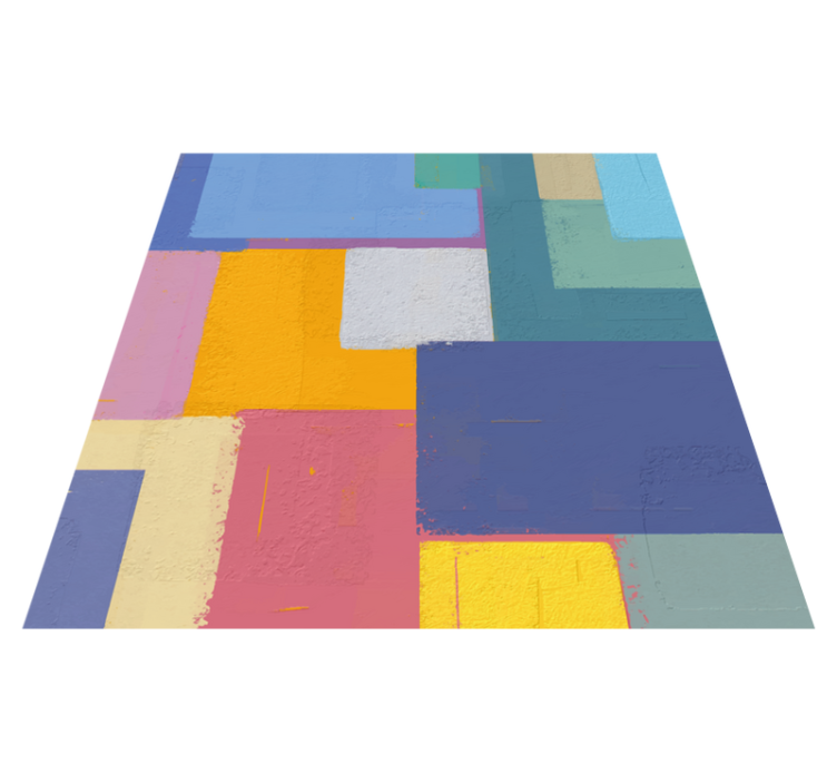 Lively Abstract Cubes geometric vinyl rug - TenStickers