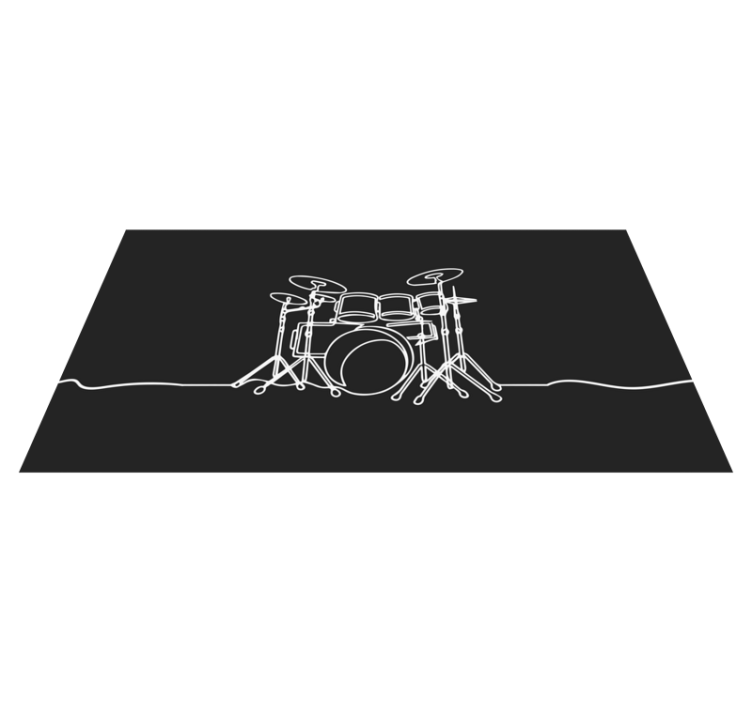 Drum Set Silhouette teenager vinyl rug - TenStickers