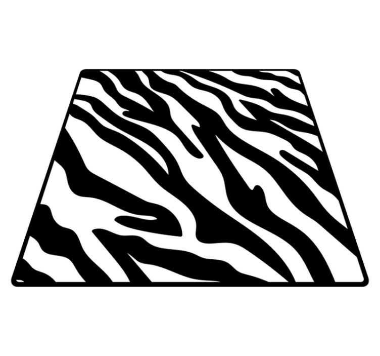 Classic zebra print background square vinyl rug - TenStickers
