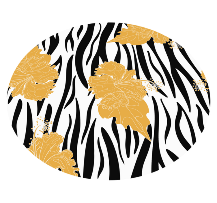 Floral Zebra Motif animal print vinyl rug - TenStickers