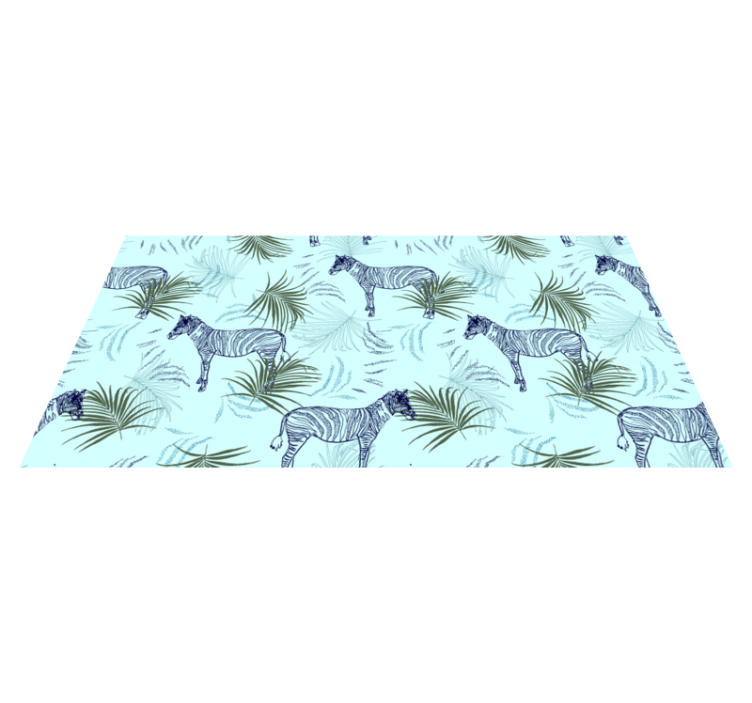 Animal vinyl rug with zebra patterned leaves - TenStickers