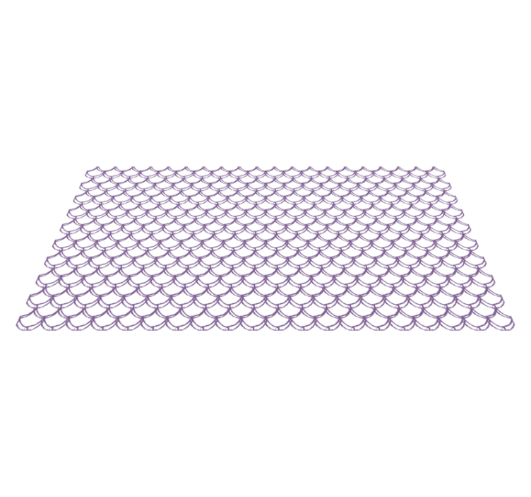 Bathroom vinyl rug with scalloped purple design - TenStickers