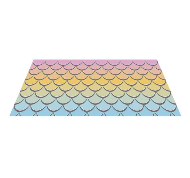 Vinyl rug with vibrant fish scale design - TenStickers