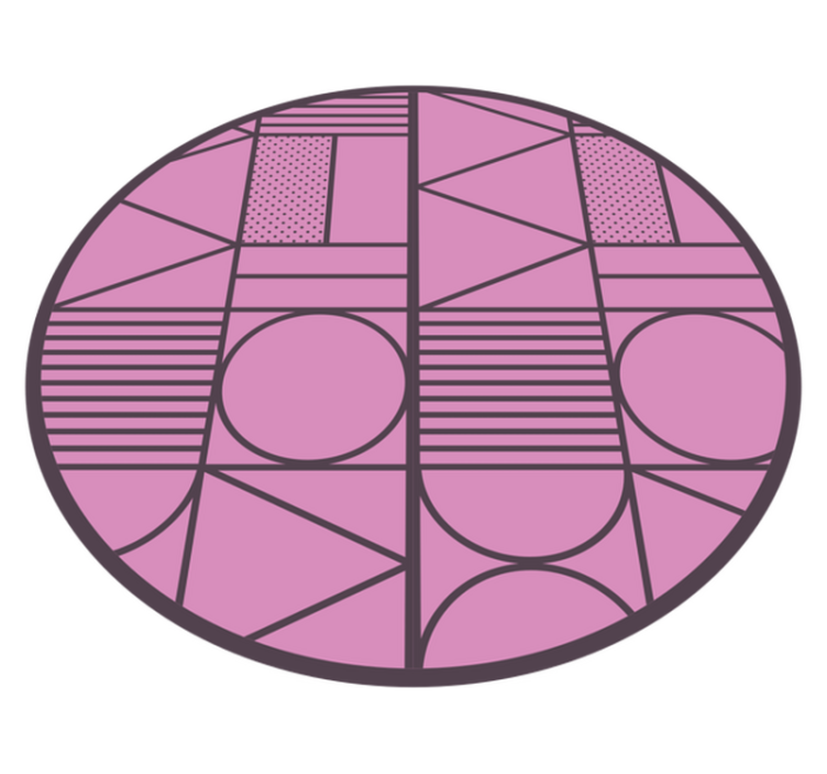 Pink shapes geometric vinyl rug - TenStickers