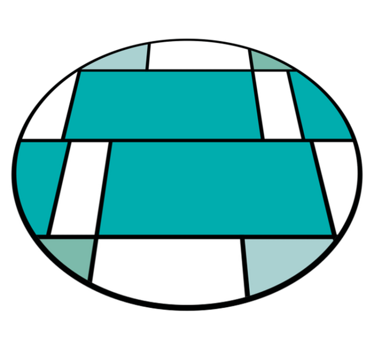 Modern vinyl rug with geometric turquoise design - TenStickers