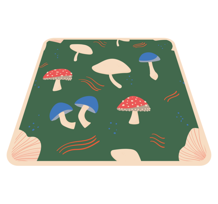Vibrant Mushroom Artwork nature vinyl rug - TenStickers