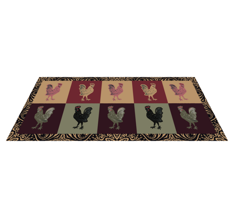 Colorful chicken pattern animal vinyl rug - TenStickers