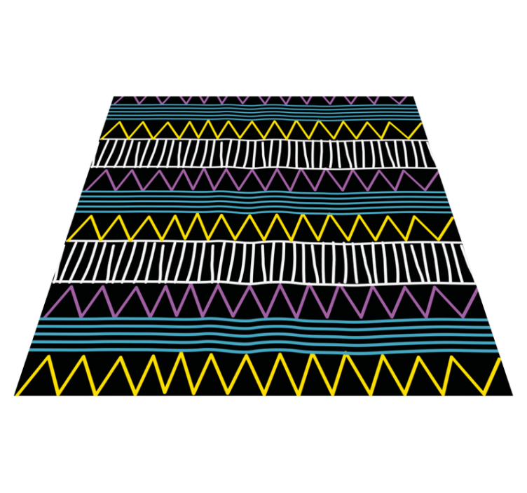 Nordic pink and blue design ethnic rug - TenStickers