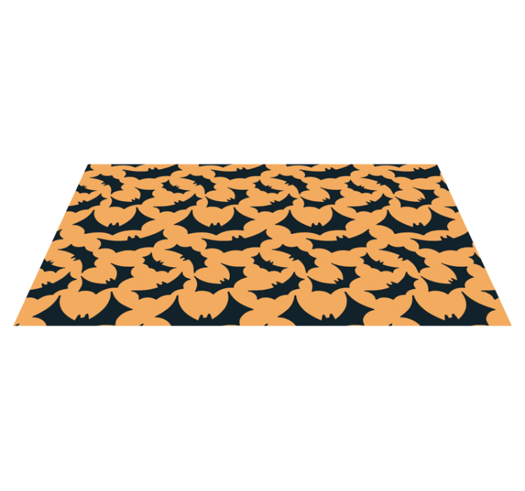 Orange and black bats pattern halloween rugs - TenStickers
