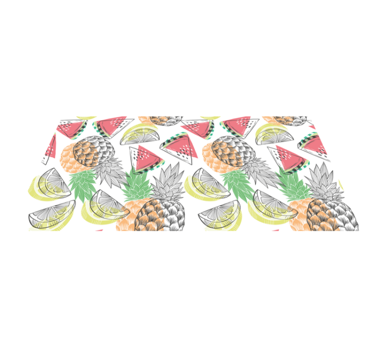 Fruity Tropical Charm flower vinyl rug - TenStickers