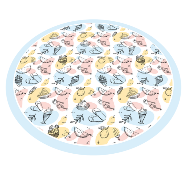 Delightful Confections Collection vinyl rug - TenStickers