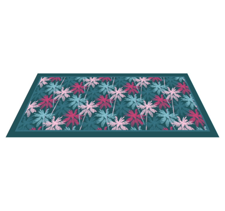 Tropical Palm Motif nature vinyl rug - TenStickers