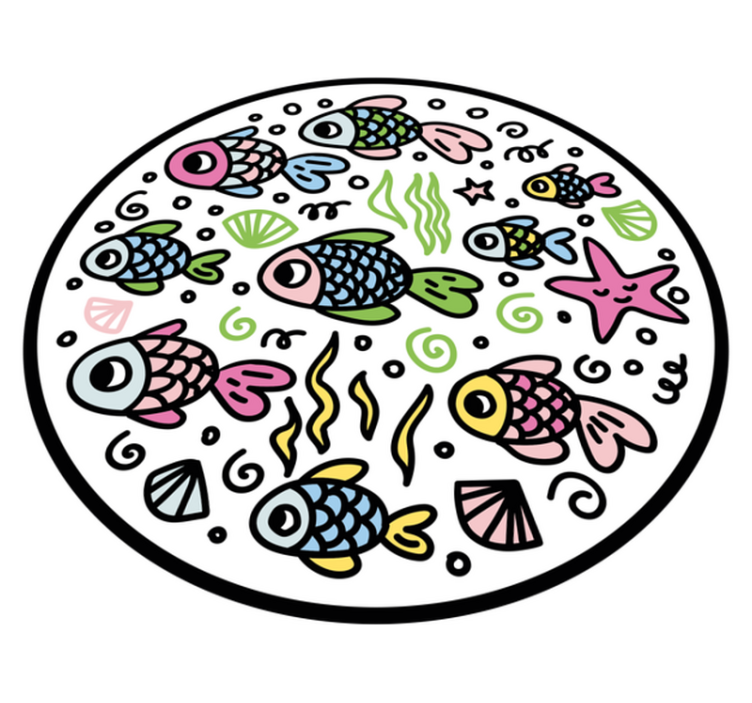 Colorful fish patterns animal vinyl rug - TenStickers